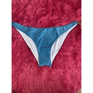 Victorias Secret Swim BRAZILIAN Bikini Bottom Shimmer Sexy Marine Blue XXL‎